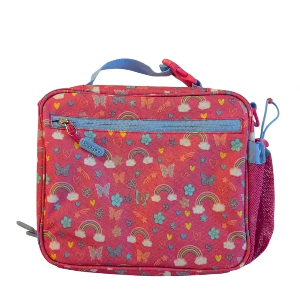 NWT Bentgo Kids Lunch Bag - Durable, Double-Insulated Lunch Bag 3+ Pink Rainbows